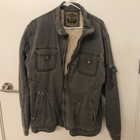 Men’s winter jacket with faux fur - Picture 1 of 1